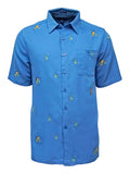 Men's Hawaiian Embroidery Shirt - Parrot Leaf