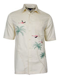 Men's Modal Embroidery Shirt - Flamingo Coast