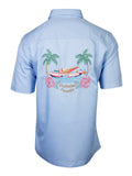Men's Hawaiian Embroidery Shirt - Seaplane Paradise