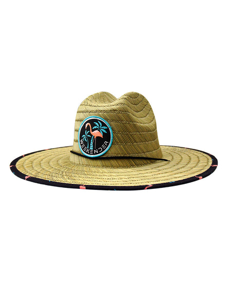 Flamingo Palms Straw Lifeguard Hat | Weekender Sportswear display picture 2
