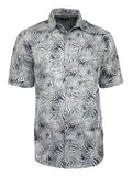 Men's Hawaiian Print Stretch Shirt - Paradise Leaves