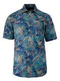 Men's Hawaiian Print Stretch Shirt - Tropic Landscape