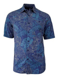 Men's Hawaiian Print Stretch Shirt - Tropic Leaves