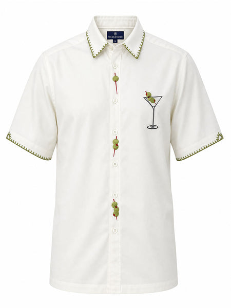 Men's Modal Embroidery Shirt - Martini Hour