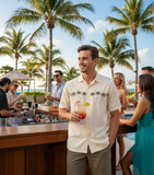 Men's Hawaiian Embroidery Shirt - Summer Escape