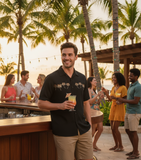 Men's Hawaiian Embroidery Shirt - Summer Escape