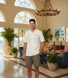 Men's Hawaiian Embroidery Shirt - Foliage