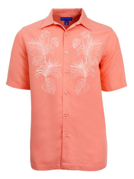 Men's Hawaiian Embroidery Shirt - Foliage