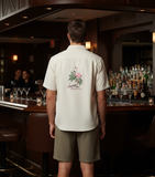 Men's Modal Embroidery Shirt - Flamingo Martini