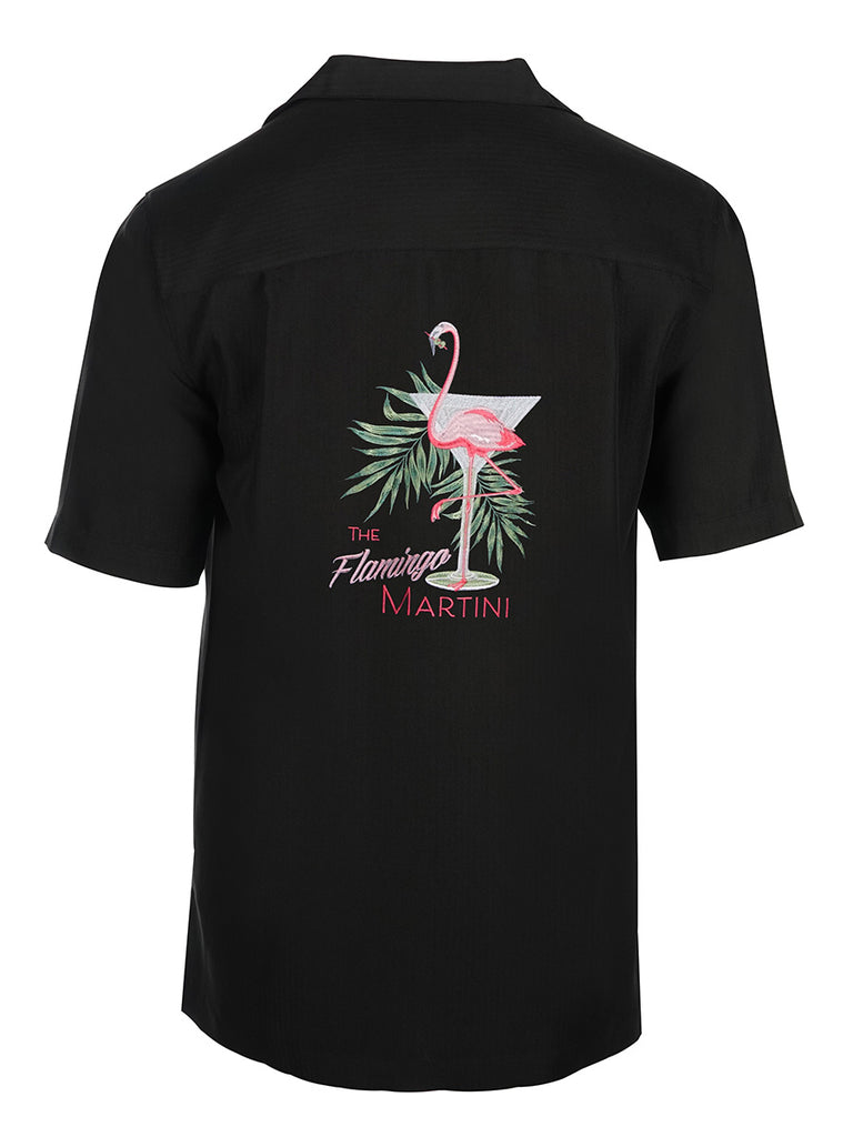 milkboy flamingo フラミンゴシャツ 総柄 legenda fr2 Men's Hawaiian Embroidery Shirt - Flamingo Martini | Weekender