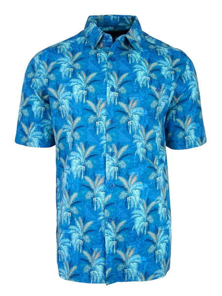 Men's Hawaiian Cotton Print Shirt - Windy Palms