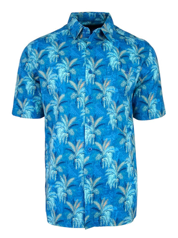 Men's Hawaiian Cotton Print Shirt - Windy Palms