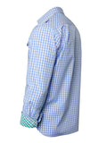 Men's Gingham Style Shirt -  Long Sleeve
