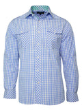 Men's Gingham Style Shirt -  Long Sleeve