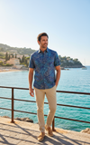 Men's Hawaiian Print Stretch Shirt - Tropic Leaves