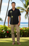 Men's Hawaiian Embroidery Shirt - Twin Palms