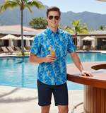 Men's Hawaiian Cotton Print Shirt - Windy Palms