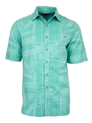 Men's Hawaiian Cotton Print Shirt - Sandy Lane
