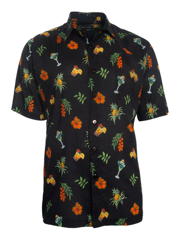 Men's Hawaiian Cotton Print Shirt - Tropical Mix