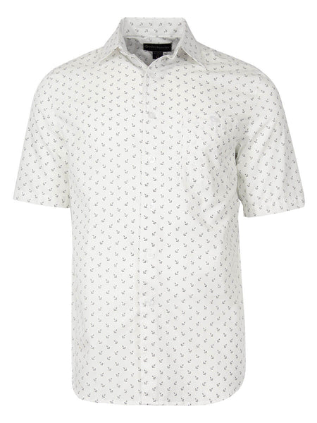 Men's Hawaiian Cotton Print Shirt - Anchors