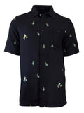 Men's Hawaiian Embroidery Shirt - Parrot Leaf