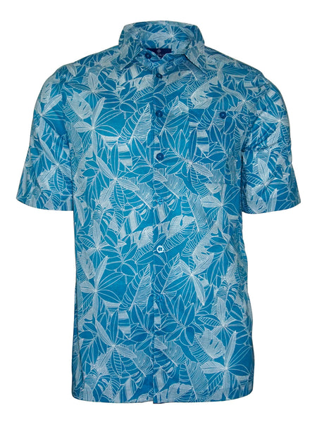 Men's Hawaiian Cotton Print Shirt - Foliage