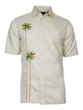 Men's Hawaiian Embroidery Shirt - Twin Palms
