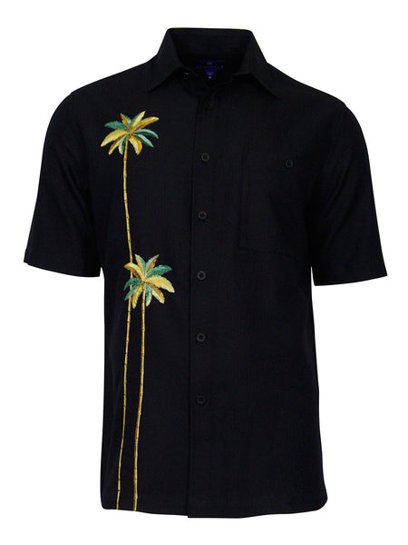 Men's Hawaiian Embroidery Shirt - Twin Palms