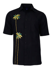 Men's Hawaiian Embroidery Shirt - Twin Palms | Weekender Sportswear