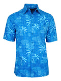Men's Hawaiian Cotton Print Shirt - Mallorca Palms