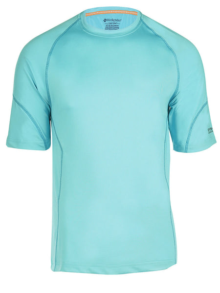 Men's Rashguard Swim Shirt - Aqua Solar Loose Fit Short Sleeve