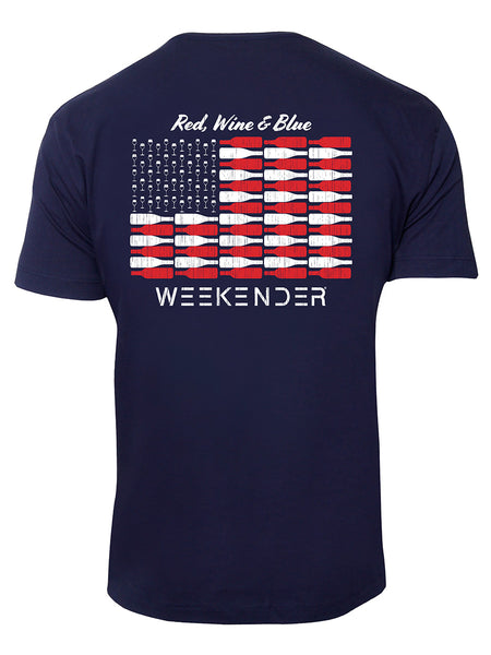 Men's Premium T-Shirt - Red, Wine & Blue