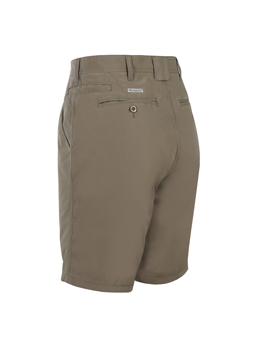 Men's Flat Front Travel Stretch Short-Sandalwood| Weekender Sportswear